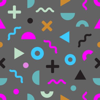 Memphis tarzında dikişsiz geometrik desen