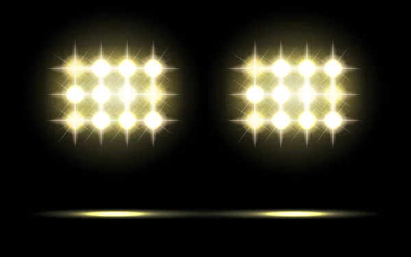 Glowing stage spotlights — Stock Vector