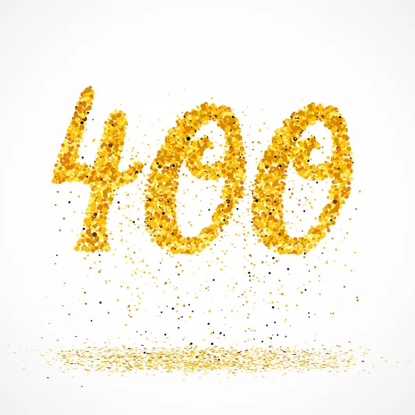 400 сделанных из маленьких блестящих золотых кружков — стоковый вектор
