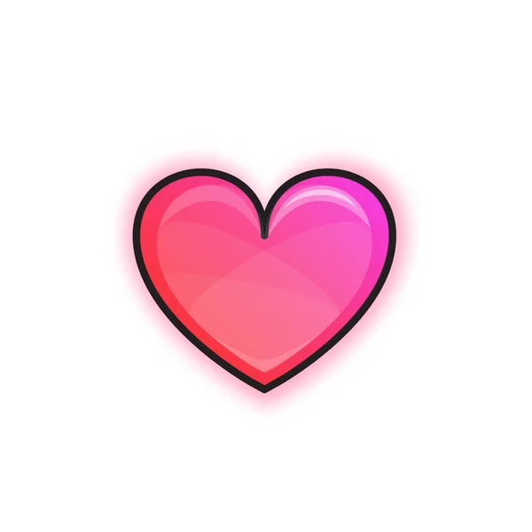 Ícone de coração rosa — Vetor de Stock