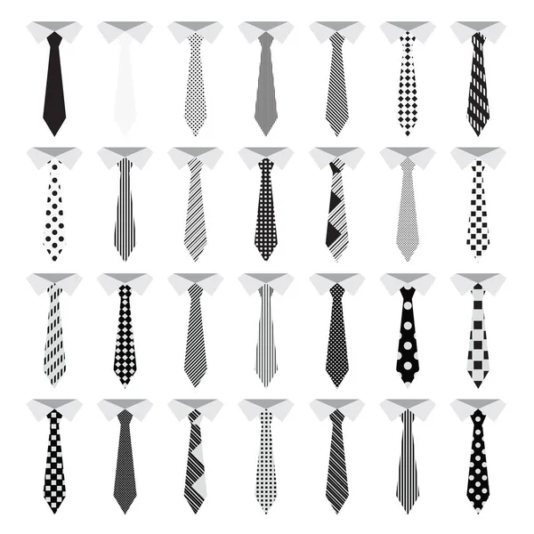 Cravates cou noir et blanc — Image vectorielle