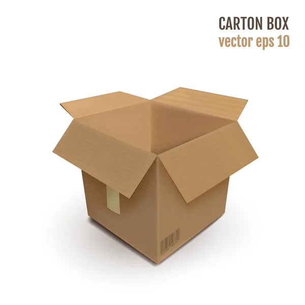 Caja de cartón dimensional — Vector de stock