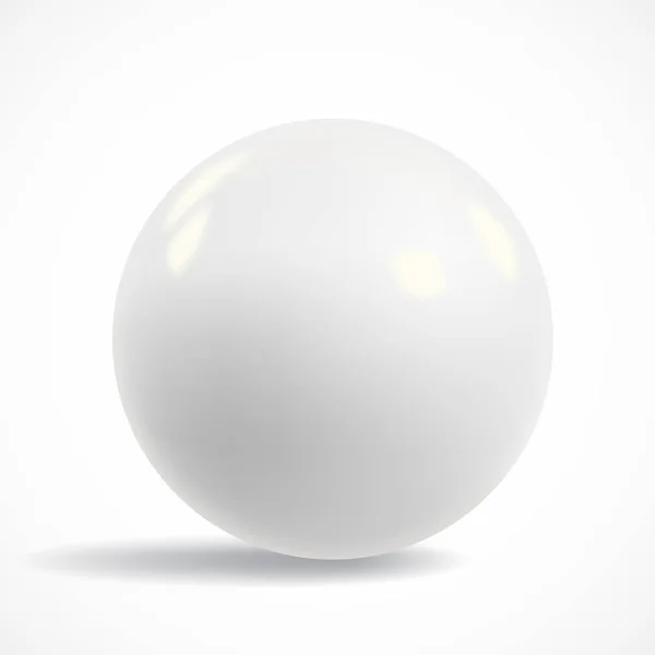 Ρεαλιστική σφαίρα λευκό — Διανυσματικό Αρχείο