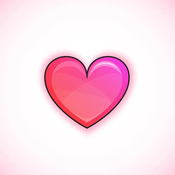 Icono de corazón rosa — Vector de stock