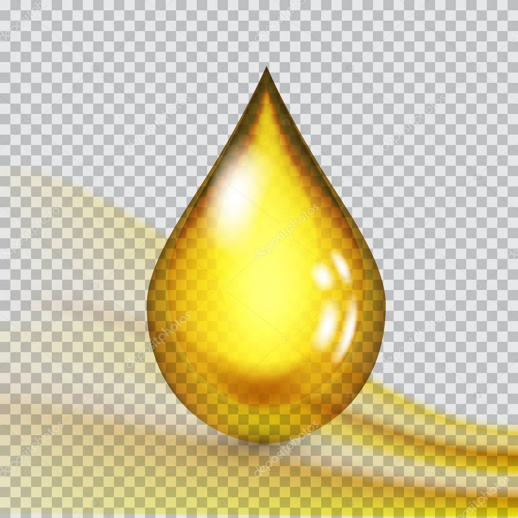 Transparent drop of oil