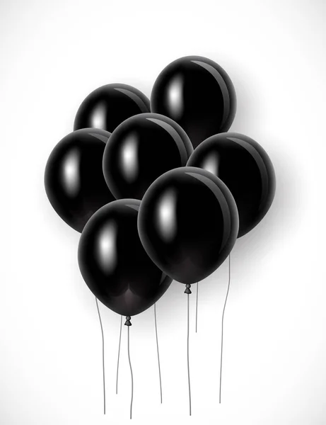 Zestaw czarnych balonów — Wektor stockowy