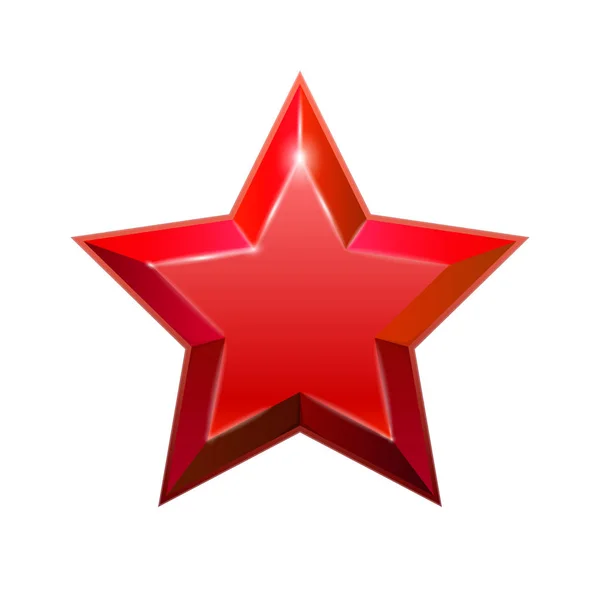 Estrella roja aislada — Vector de stock