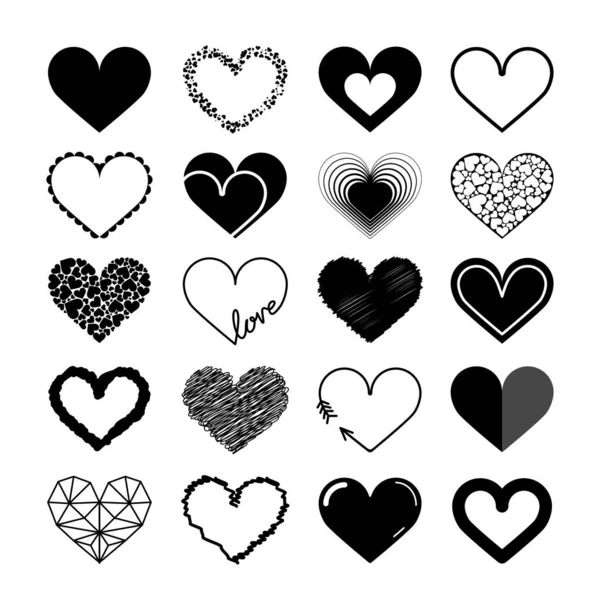 Various heart shapes — Stock Vector