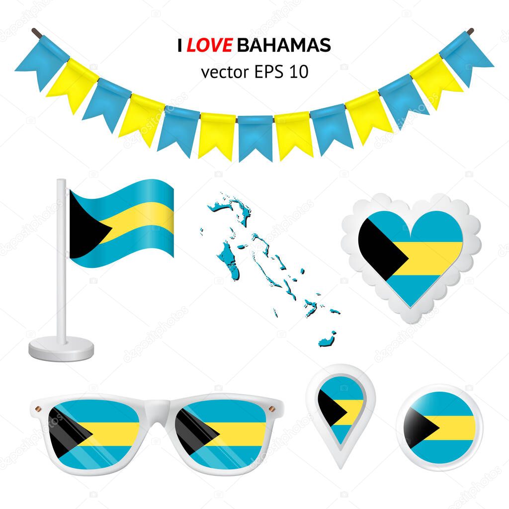 Bahamas symbol set