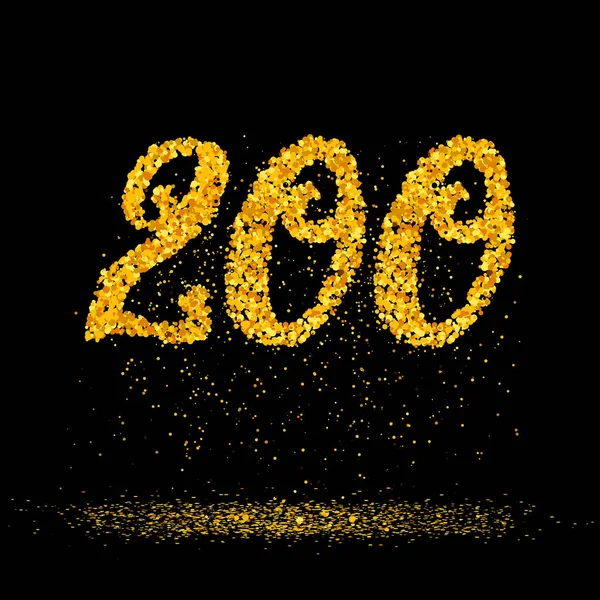 200 φτιαγμένα με μικρούς χρυσούς κύκλους — Διανυσματικό Αρχείο