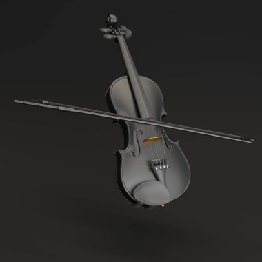 Keman siyah beyaz sanatsal dönüşüm jant aydınlatma 3d görüntü