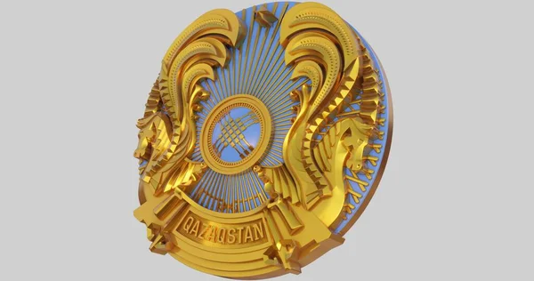 Herb Republiki Kazachstanu Renderowanie — Zdjęcie stockowe