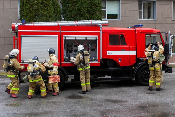 Fire Russian Emergency Situations Ministry Fire Forest Fires Fire Engine — Stock Photo, Image