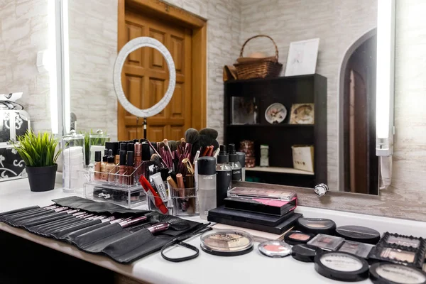 Beauty Shop Workplace Make Artist Beauty Image Creation — Stock Photo, Image