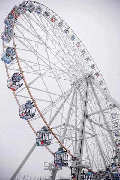 Rueda Fortuna Parque Atracciones Atracciones Vacaciones Panorama — Foto de Stock