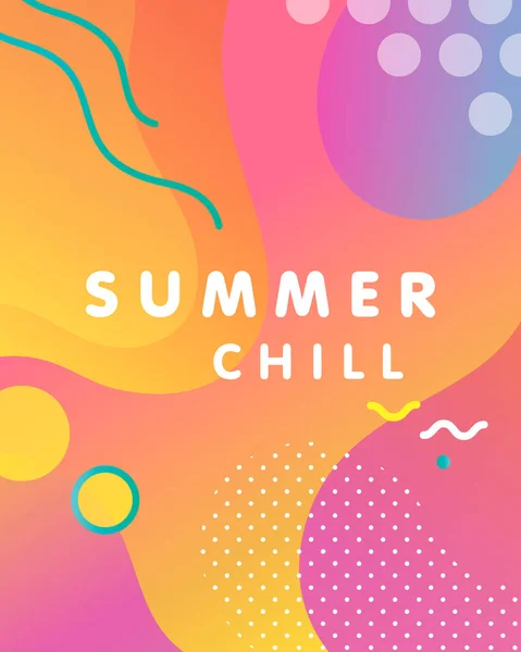 Einzigartige Künstlerische Design Karte Sommer Chill Mit Hellem Farbverlauf Hintergrund — Stockvektor