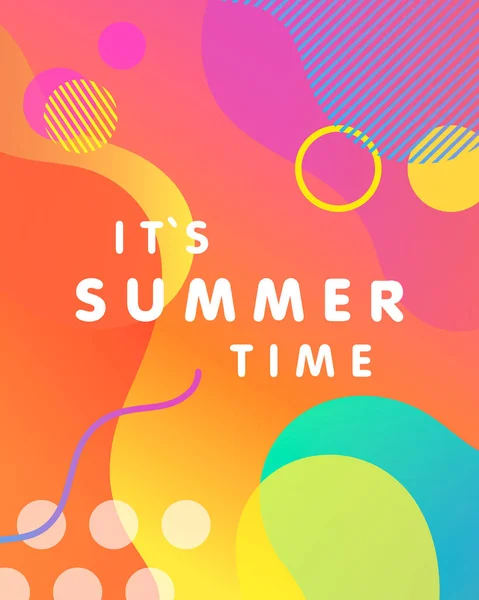 Einzigartige Künstlerische Design Karte Ist Sommerzeit Mit Hellem Farbverlauf Hintergrund — Stockvektor