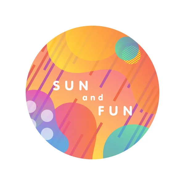 Unique Artistic Design Card Sun Fun Gradient Background Shapes Geometric — Stock Vector