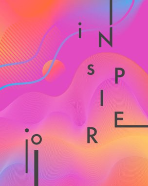 Son moda neon poster akan sıvı şekil ve geometrik öğeleri ile. Dinamik 3d sıvı şekiller. Parlak soyut düzen parmak, el ilanları, afişler, için mükemmel kapsar, taraflar, sosyal medya ve daha fazlası.