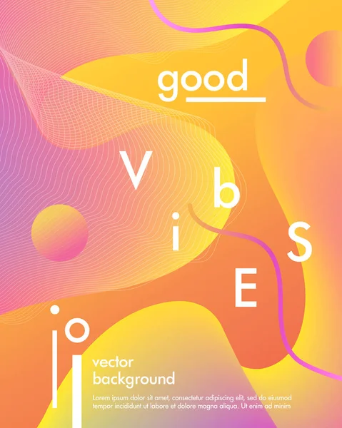 Son moda neon poster akan sıvı şekil ve geometrik öğeleri ile. Dinamik 3d sıvı şekiller. Parlak soyut düzen parmak, el ilanları, afişler, için mükemmel kapakları, taraflar, sosyal medya ve daha fazlası. İyi hisler.