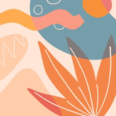 Elle çizilmiş organik şekilli sanatsal modern vektör illüstrasyonu; desenler ve grafik elementleri. Moda çağdaş tasarımı baskılar için mükemmel; el ilanları; afişler; davetiyeler; markalaşma tasarımı;