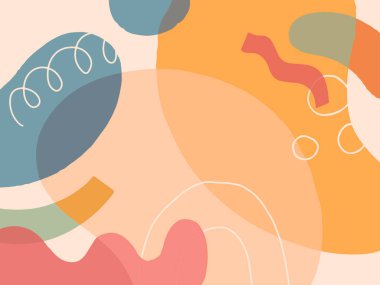 Elle çizilmiş organik şekilli sanatsal modern vektör illüstrasyonu; desenler ve grafik elementleri. Moda çağdaş tasarımı baskılar için mükemmel; el ilanları; afişler; davetiyeler; markalaşma tasarımı;