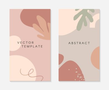 Metin için kopyalanabilir insta hikaye şablonları. Elle çizilmiş organik şekiller ve dokular ile modern vektör düzenleri. Sosyal medya pazarlaması, dijital gönderi, baskılar, pankartlar için moda tasarımı.