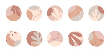 Insta özetleri kapsamaktadır. Elle çizilmiş organik şekiller ve dokular ile modern vektör düzenleri. Soyut arka planlar. Sosyal medya pazarlaması için moda tasarımı.