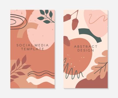 Metin için metin alanı olan düzenlenebilir insta hikaye şablonları. Modern vektör düzeni. Sosyal medya pazarlaması, dijital gönderi, baskılar, pankartlar için moda tasarımı.