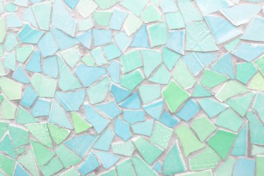 Kırık fayans mozaik seamless modeli. Mavi ve yeşil taş duvar yüksek çözünürlüklü gerçek fotoğraf veya tuğla sorunsuz ve doku iç arka plan.