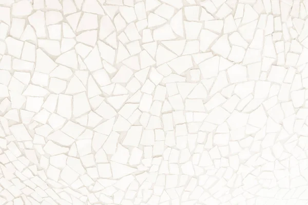 Сломанная Плитка Мозаика Бесшовный Узор Белая Кремовая Плитка Реального Стены — стоковое фото