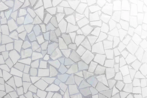 Broken Tiles Mosaic Seamless Pattern White Gray Tile Real Wall — Stock Photo, Image