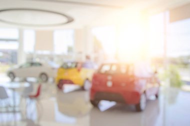 Araba ve Showroom arka plan bulanık içinde workpl, bulanıklık