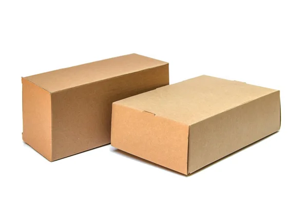 Caja de embalaje de cartón. Colección Kraft de varios Brown Cardboar —  Fotos de Stock