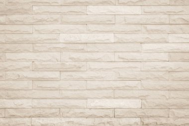 Krem ve beyaz duvar dokusu, tuğla desenli modern dekoratif ev ve klasik taş döşeme döşemesi iç mimarisi veya kopya alanı için eski beton tuğla yığını dikişsiz doğa.