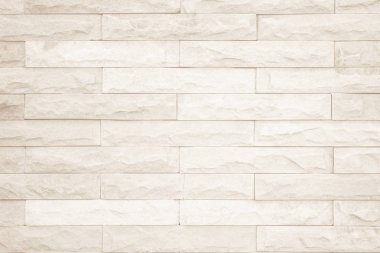 Krem ve beyaz duvar dokusu, tuğla desenli modern dekoratif ev ve klasik taş döşeme döşemesi iç mimarisi veya kopya alanı için eski beton tuğla yığını dikişsiz doğa.