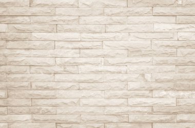 Krem ve beyaz duvar dokusu, tuğla desenli modern dekoratif ev ve klasik taş döşeme döşemesi iç mimarisi veya kopya alanı için eski beton tuğla yığını dikişsiz doğa.