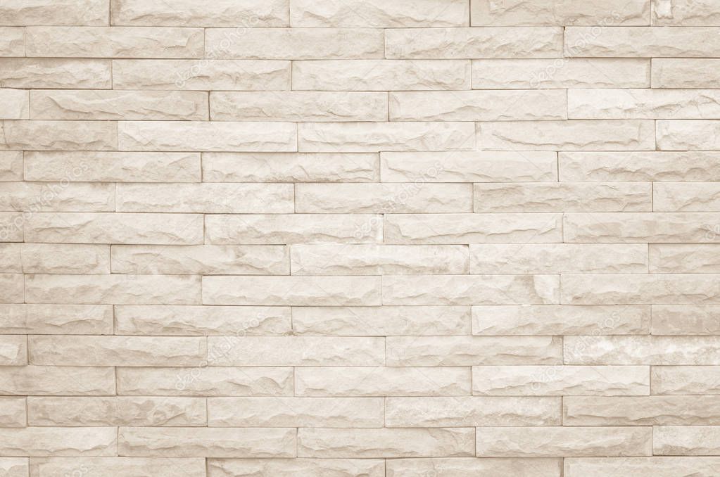 Cream and white wall texture background, brick stone pattern modern decor home and vintage stonework floor interior or design concrete old brickwork stack limestone seamless nature for copy space.