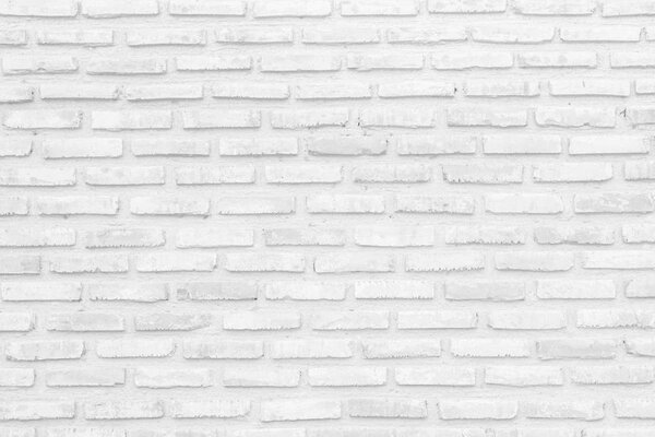 Wall white brick wall texture background in room at subway. Brickwork stonework interior, rock old clean concrete grid uneven abstract weathered bricks tile design, horizontal architecture wallpaper.