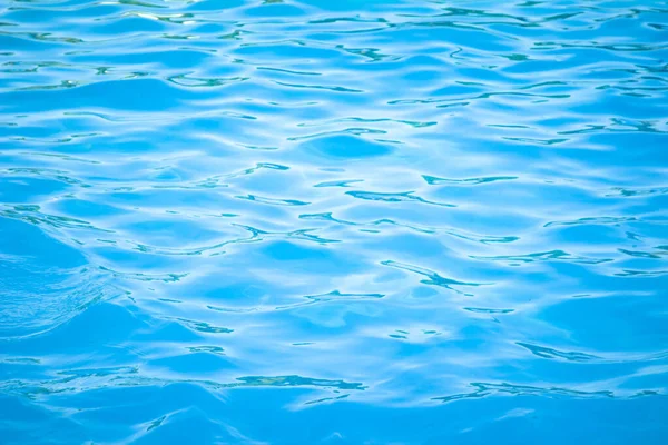 Oberfläche des blauen Schwimmbades Hintergrund des Wassers im Schwimmbad. simulieren natürliche Welle Ozeanwasser Textur Sommer oder abstraktes blaues Meerwasser mit weißem Schaum für Kopierraum, Naturkonzept. — Stockfoto