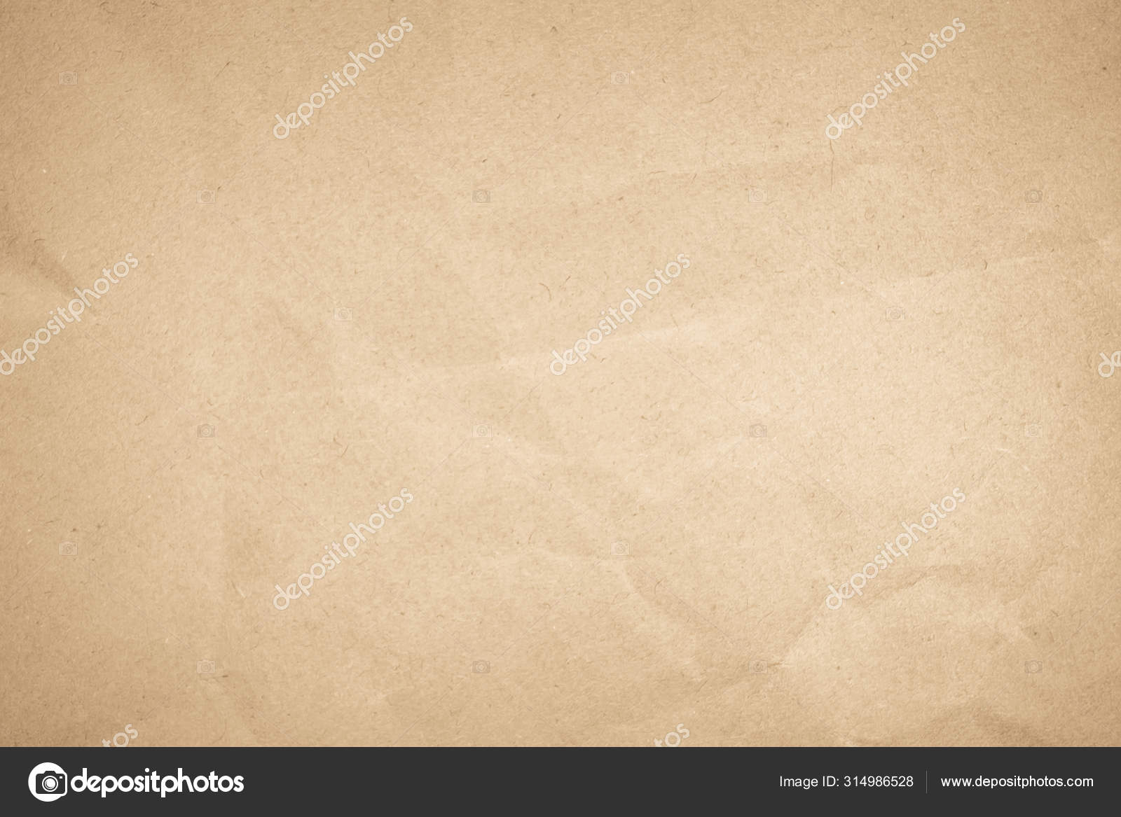 Brown recycled paper crumpled texture background. Cream Old vintage page or  grunge vignette parchment old blank newspaper. Pattern empty rough  cardboard creased grunge surface backdrop with space. Stock Photo