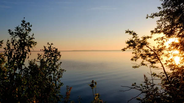 Nascer Sol Calmo Mar Báltico — Fotografia de Stock