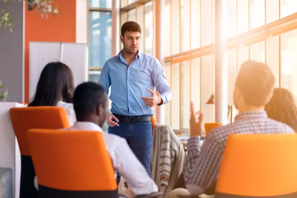 Business meeting in a modern office with young people — Stock Photo, Image