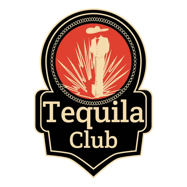 Tequila amanti club distintivo emblema modello vettoriale — Vettoriale Stock