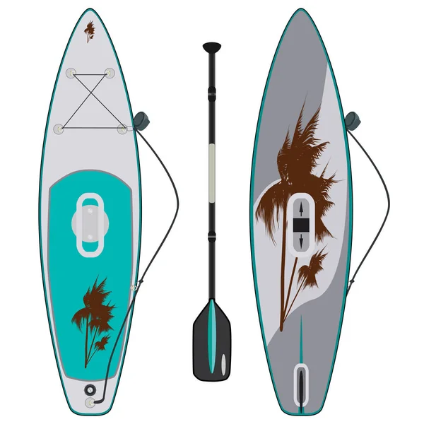 Illustrazione piatta del vettore elettrico della tavola da surf del sup — Vettoriale Stock