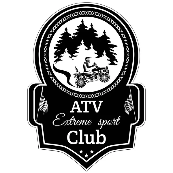 Vector atv quad bike extreme sport club emblem — Stock Vector