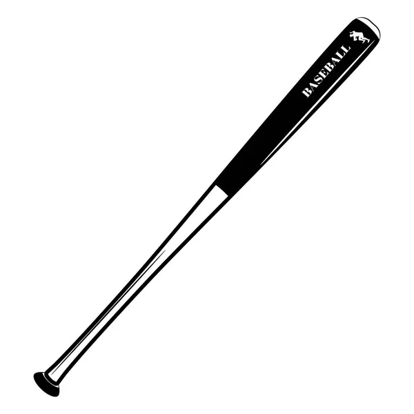 Baseball bat, svart mall på vit vektorillustration — Stock vektor