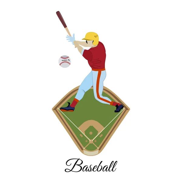 Honkbal slagman vectorillustratie in vlakke stijl — Stockvector