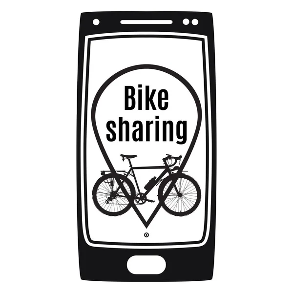 Service de location de vélos en libre service illustration vectorielle — Image vectorielle