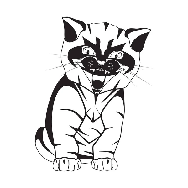 Silhueta preta de gato na ilustração do vetor branco —  Vetores de Stock